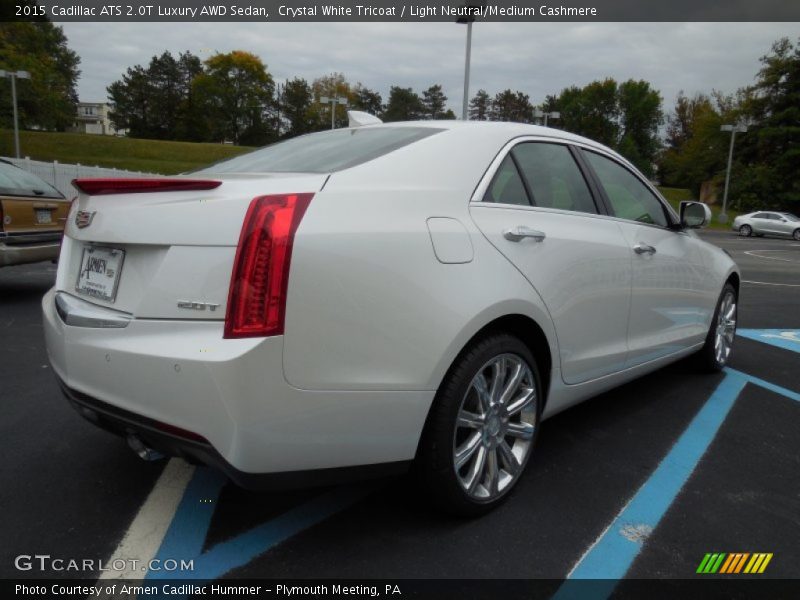 Crystal White Tricoat / Light Neutral/Medium Cashmere 2015 Cadillac ATS 2.0T Luxury AWD Sedan