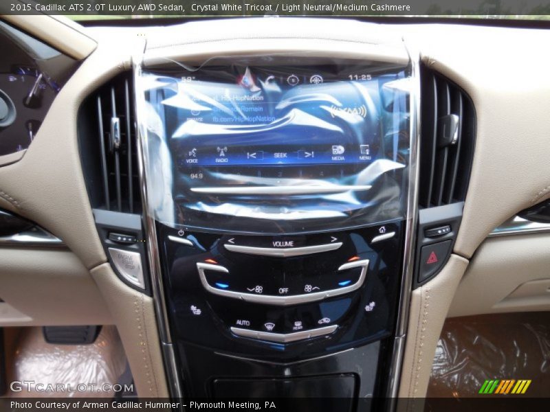 Crystal White Tricoat / Light Neutral/Medium Cashmere 2015 Cadillac ATS 2.0T Luxury AWD Sedan