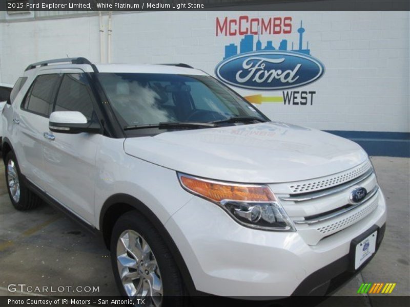 White Platinum / Medium Light Stone 2015 Ford Explorer Limited
