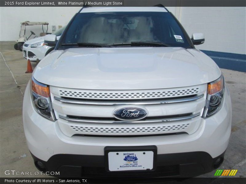 White Platinum / Medium Light Stone 2015 Ford Explorer Limited
