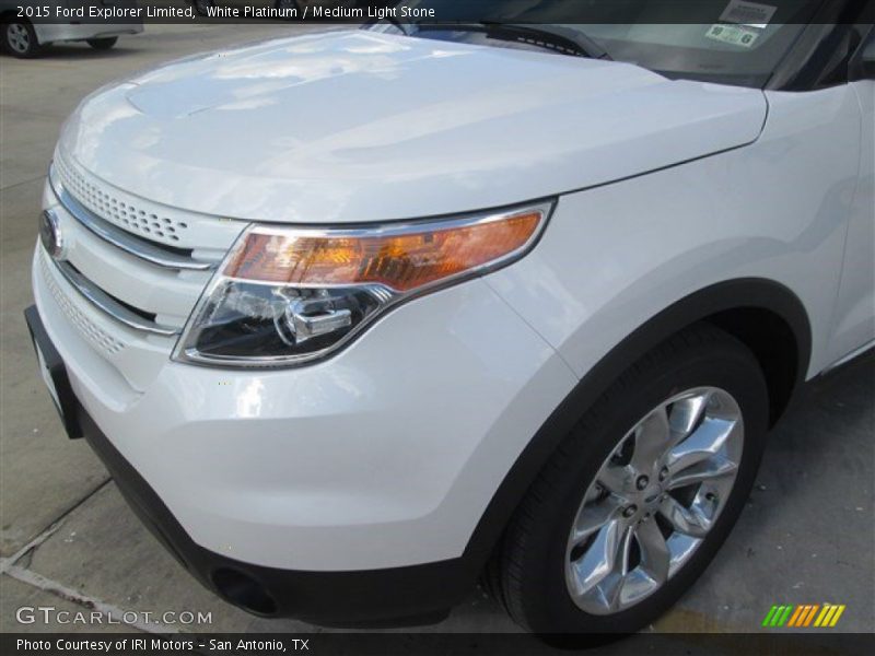 White Platinum / Medium Light Stone 2015 Ford Explorer Limited