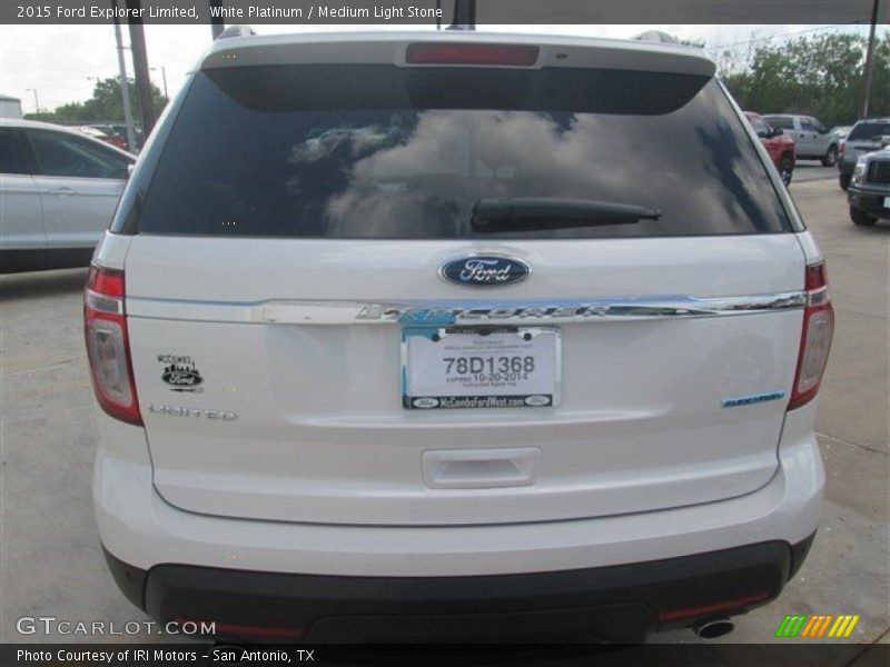 White Platinum / Medium Light Stone 2015 Ford Explorer Limited