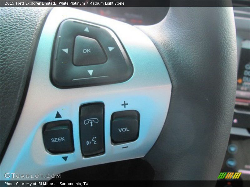 White Platinum / Medium Light Stone 2015 Ford Explorer Limited