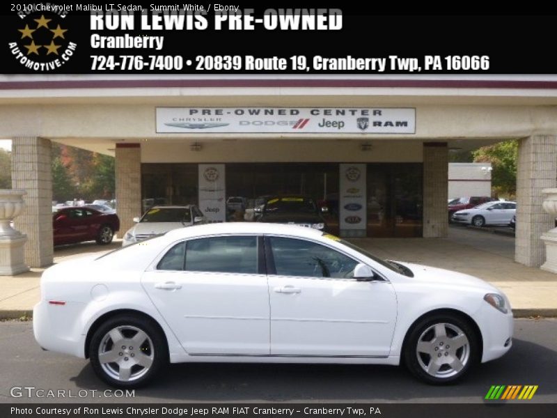 Summit White / Ebony 2010 Chevrolet Malibu LT Sedan