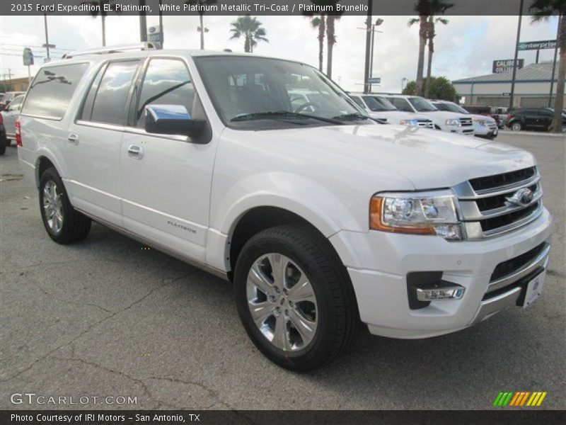 White Platinum Metallic Tri-Coat / Platinum Brunello 2015 Ford Expedition EL Platinum