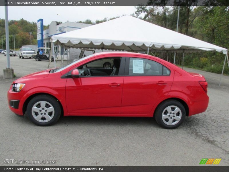 Red Hot / Jet Black/Dark Titanium 2015 Chevrolet Sonic LS Sedan