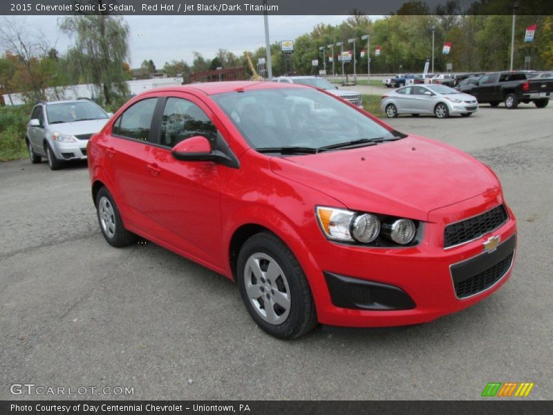 Red Hot / Jet Black/Dark Titanium 2015 Chevrolet Sonic LS Sedan
