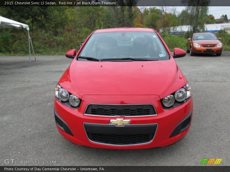 Red Hot / Jet Black/Dark Titanium 2015 Chevrolet Sonic LS Sedan