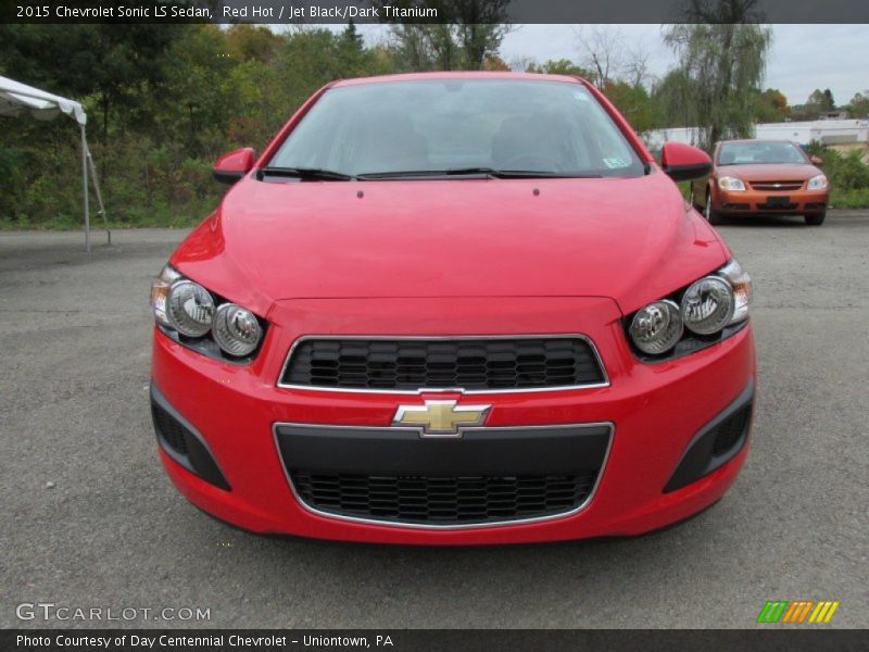 Red Hot / Jet Black/Dark Titanium 2015 Chevrolet Sonic LS Sedan