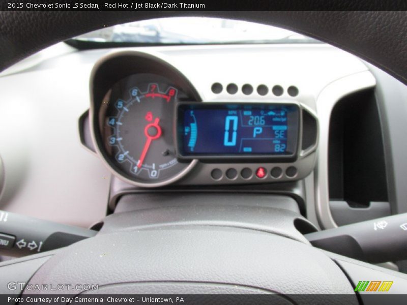 Red Hot / Jet Black/Dark Titanium 2015 Chevrolet Sonic LS Sedan