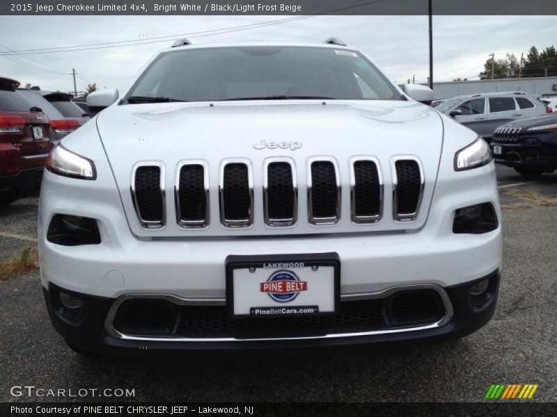 Bright White / Black/Light Frost Beige 2015 Jeep Cherokee Limited 4x4