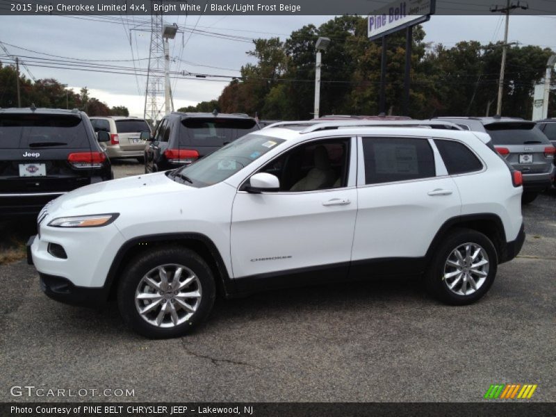 Bright White / Black/Light Frost Beige 2015 Jeep Cherokee Limited 4x4