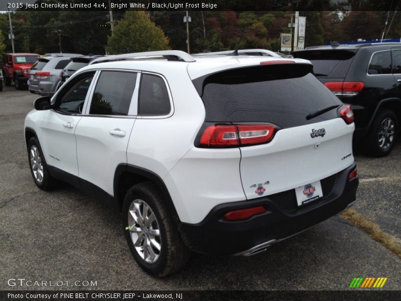 Bright White / Black/Light Frost Beige 2015 Jeep Cherokee Limited 4x4