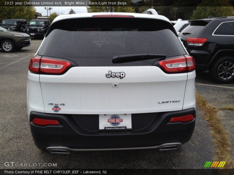 Bright White / Black/Light Frost Beige 2015 Jeep Cherokee Limited 4x4