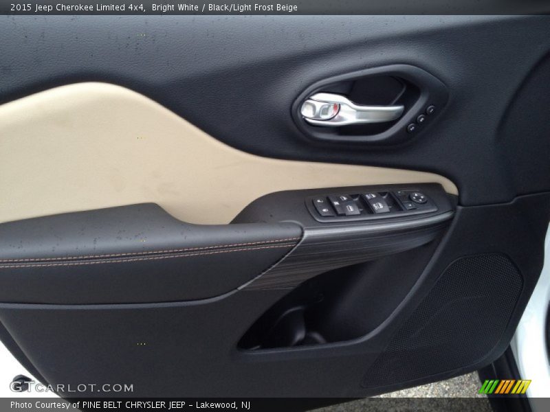 Bright White / Black/Light Frost Beige 2015 Jeep Cherokee Limited 4x4