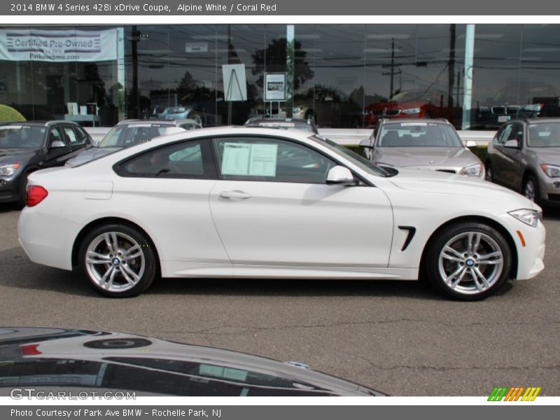 Alpine White / Coral Red 2014 BMW 4 Series 428i xDrive Coupe