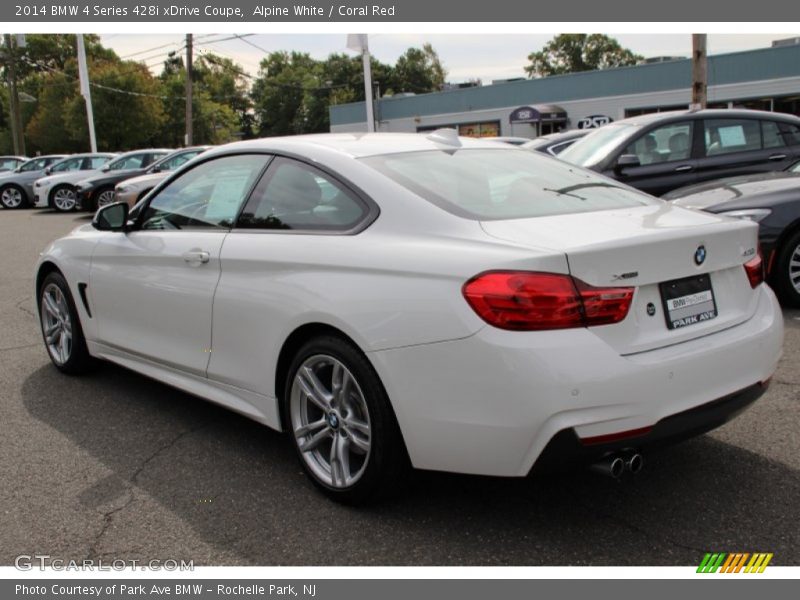 Alpine White / Coral Red 2014 BMW 4 Series 428i xDrive Coupe