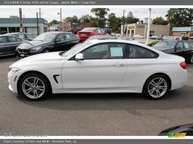 Alpine White / Coral Red 2014 BMW 4 Series 428i xDrive Coupe