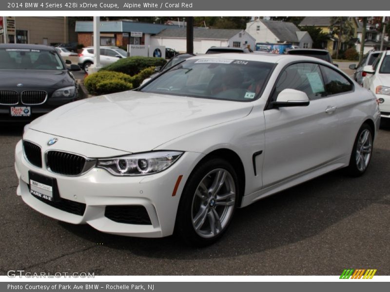 Alpine White / Coral Red 2014 BMW 4 Series 428i xDrive Coupe