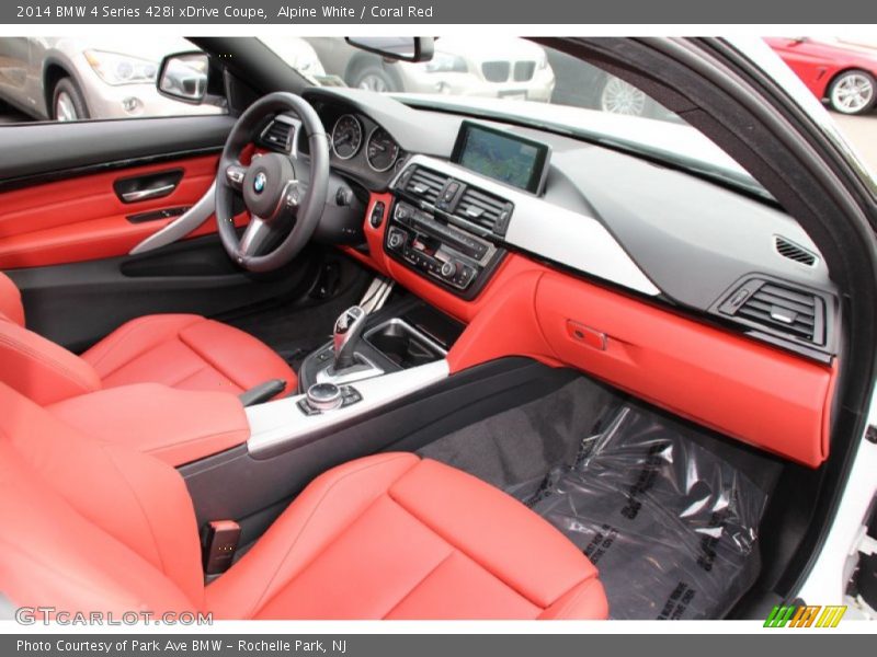 Alpine White / Coral Red 2014 BMW 4 Series 428i xDrive Coupe