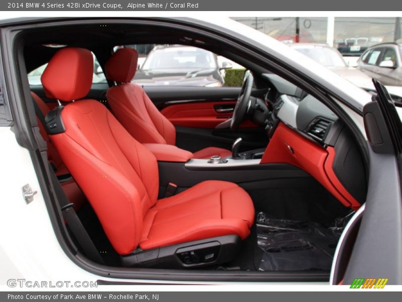 Alpine White / Coral Red 2014 BMW 4 Series 428i xDrive Coupe