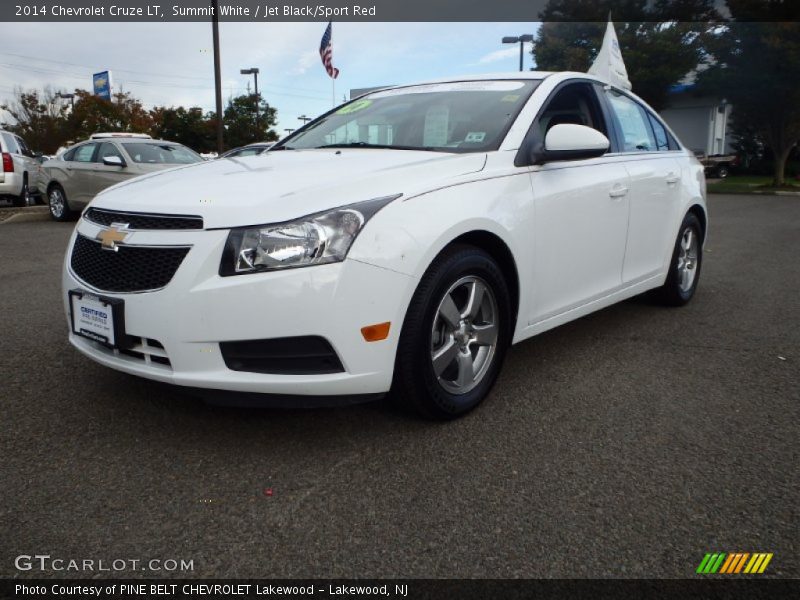 Summit White / Jet Black/Sport Red 2014 Chevrolet Cruze LT
