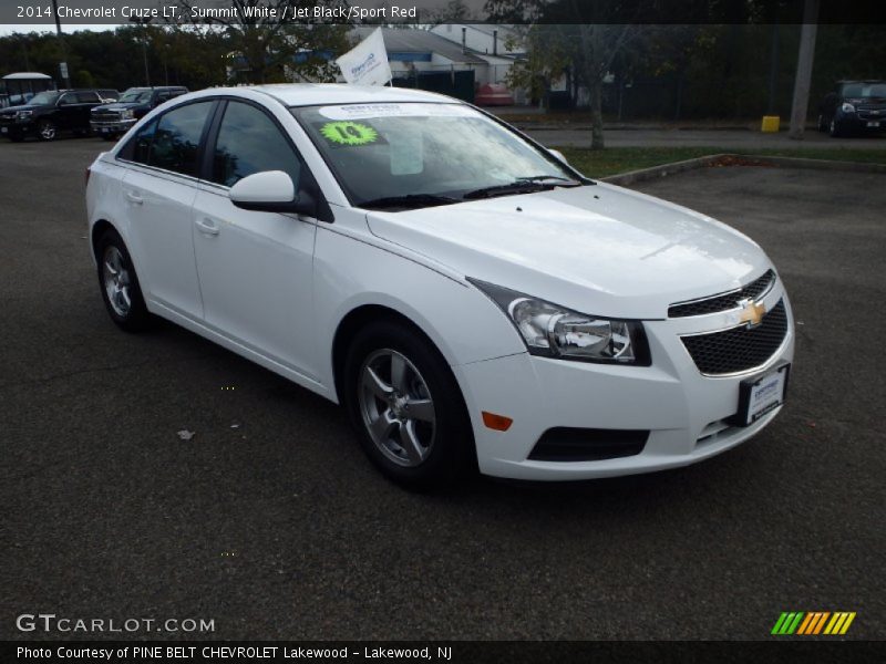 Summit White / Jet Black/Sport Red 2014 Chevrolet Cruze LT