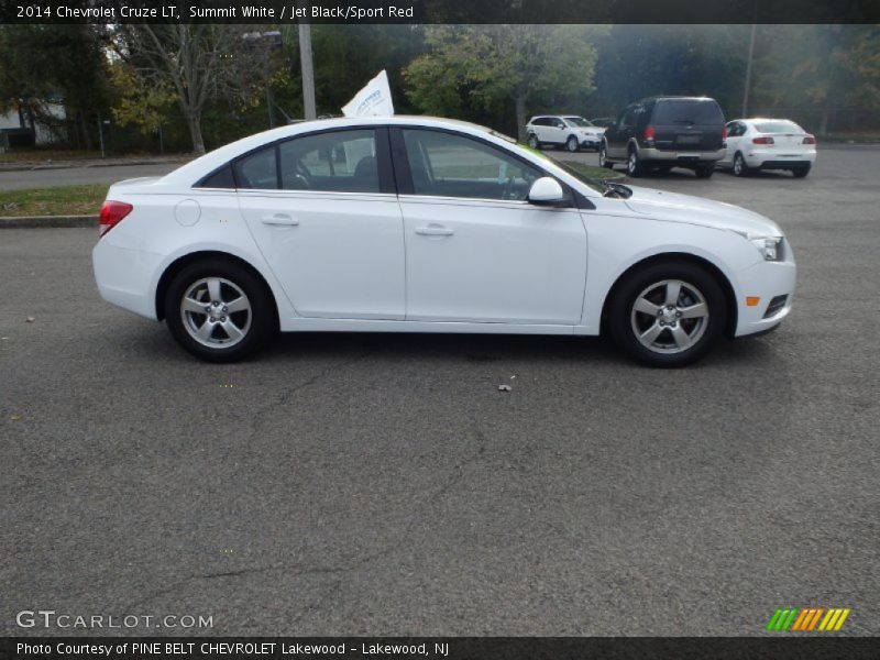 Summit White / Jet Black/Sport Red 2014 Chevrolet Cruze LT