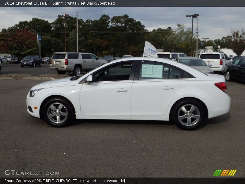 Summit White / Jet Black/Sport Red 2014 Chevrolet Cruze LT