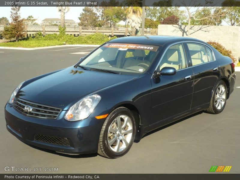 Twilight Blue Pearl / Wheat 2005 Infiniti G 35 Sedan