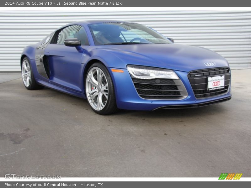 Sepang Blue Pearl Matte / Black 2014 Audi R8 Coupe V10 Plus