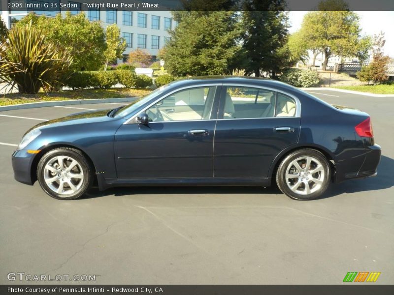 Twilight Blue Pearl / Wheat 2005 Infiniti G 35 Sedan