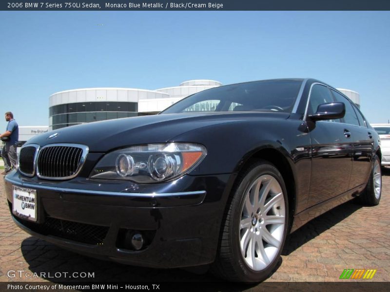 Monaco Blue Metallic / Black/Cream Beige 2006 BMW 7 Series 750Li Sedan