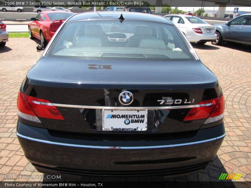 Monaco Blue Metallic / Black/Cream Beige 2006 BMW 7 Series 750Li Sedan