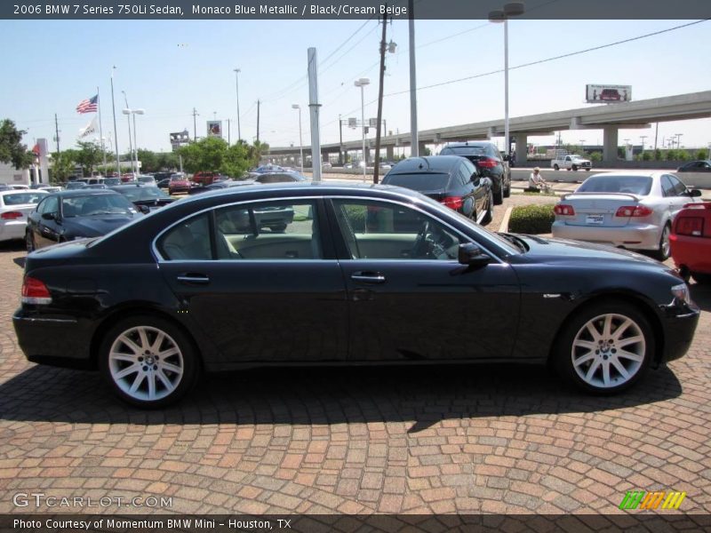 Monaco Blue Metallic / Black/Cream Beige 2006 BMW 7 Series 750Li Sedan