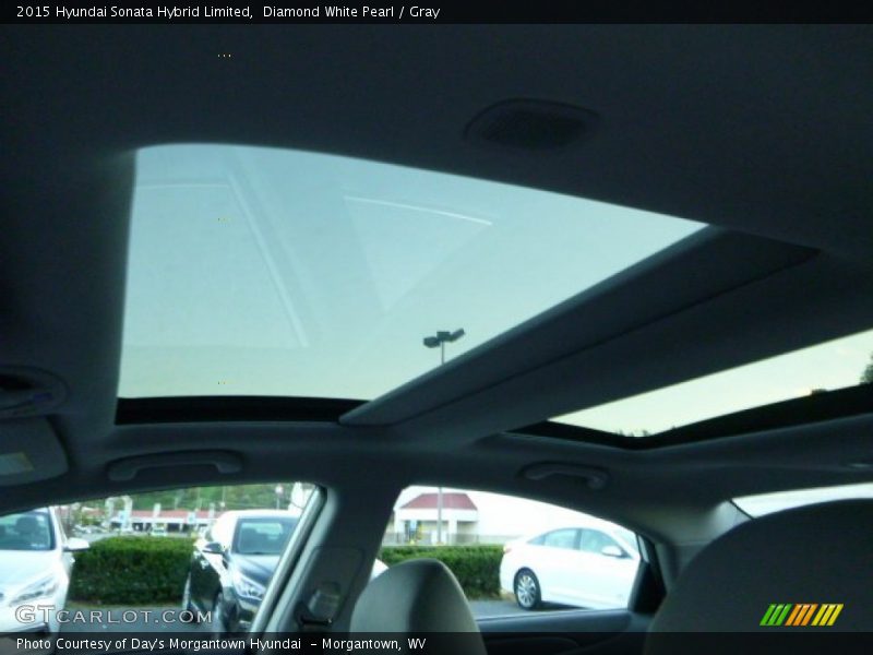 Diamond White Pearl / Gray 2015 Hyundai Sonata Hybrid Limited