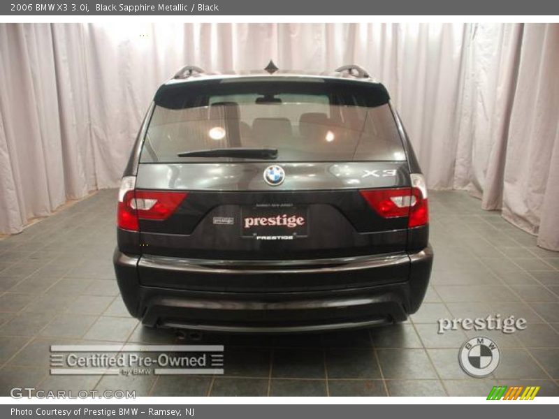 Black Sapphire Metallic / Black 2006 BMW X3 3.0i