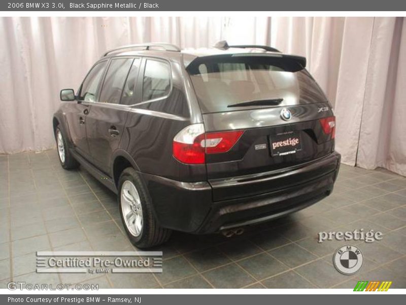 Black Sapphire Metallic / Black 2006 BMW X3 3.0i