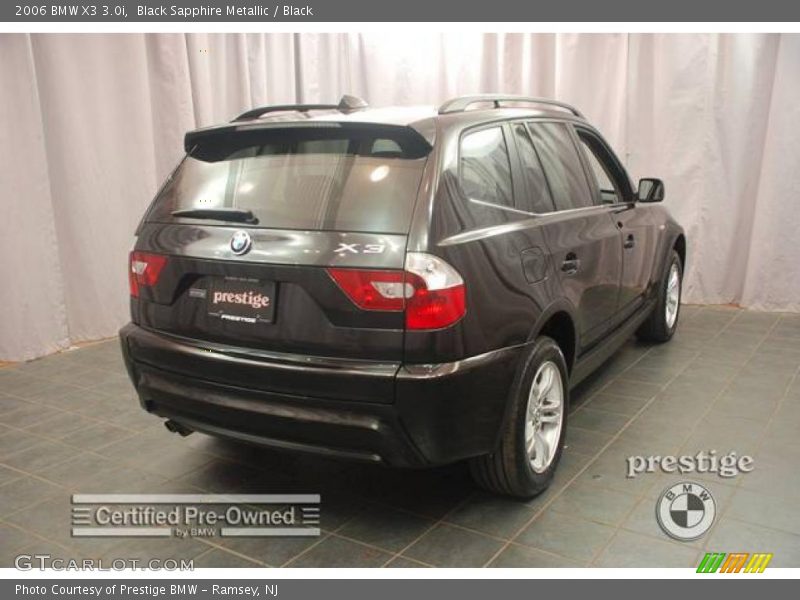 Black Sapphire Metallic / Black 2006 BMW X3 3.0i
