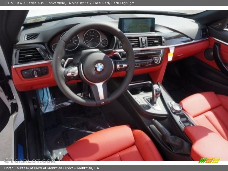  2015 4 Series 435i Convertible Coral Red/Black Highlight Interior