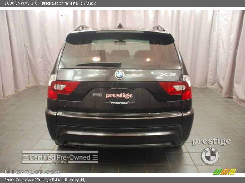 Black Sapphire Metallic / Black 2006 BMW X3 3.0i