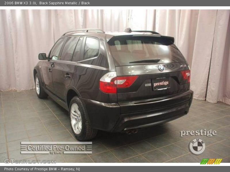 Black Sapphire Metallic / Black 2006 BMW X3 3.0i