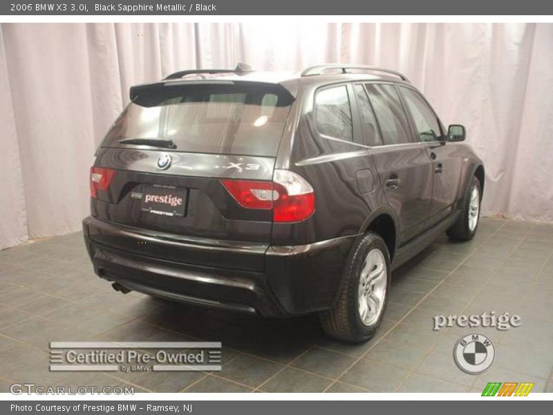 Black Sapphire Metallic / Black 2006 BMW X3 3.0i