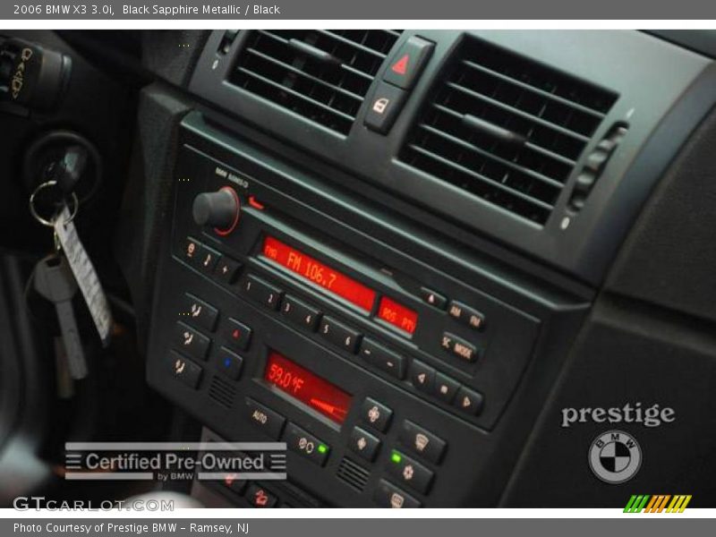 Black Sapphire Metallic / Black 2006 BMW X3 3.0i