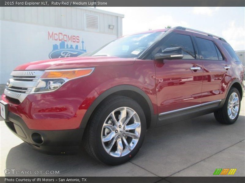 Ruby Red / Medium Light Stone 2015 Ford Explorer XLT