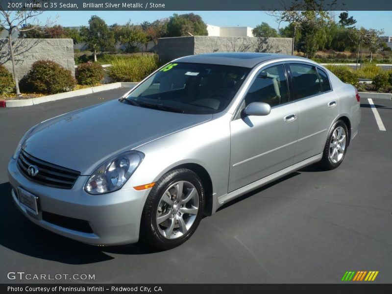 Brilliant Silver Metallic / Stone 2005 Infiniti G 35 Sedan
