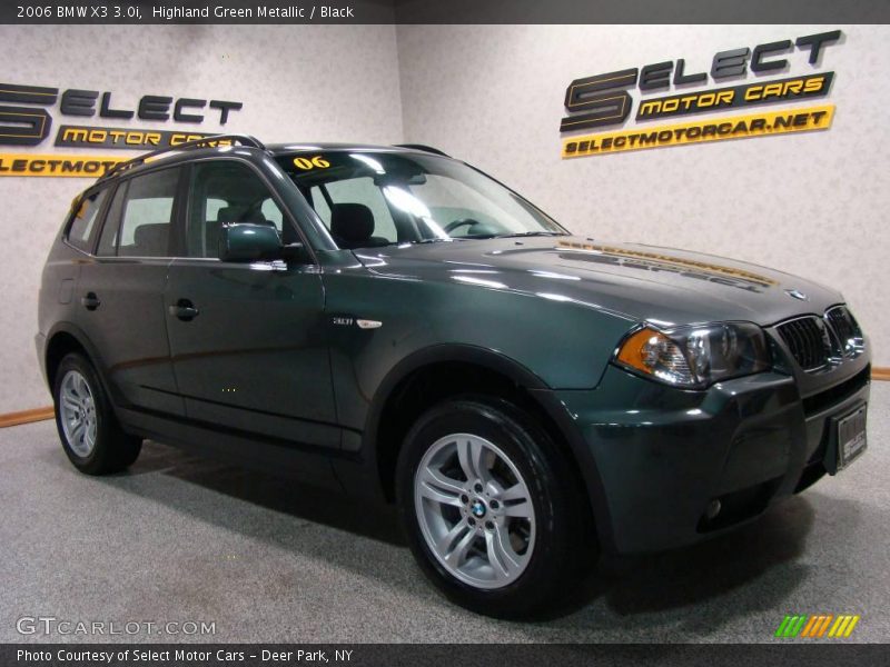 Highland Green Metallic / Black 2006 BMW X3 3.0i