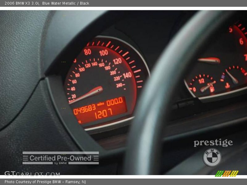 Blue Water Metallic / Black 2006 BMW X3 3.0i