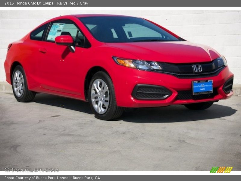 Rallye Red / Gray 2015 Honda Civic LX Coupe