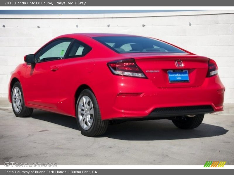 Rallye Red / Gray 2015 Honda Civic LX Coupe
